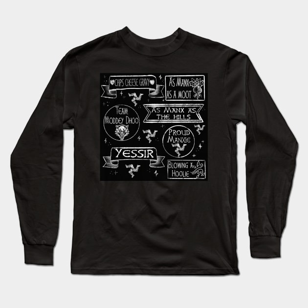 Manx blackboard Long Sleeve T-Shirt by Manxcraft